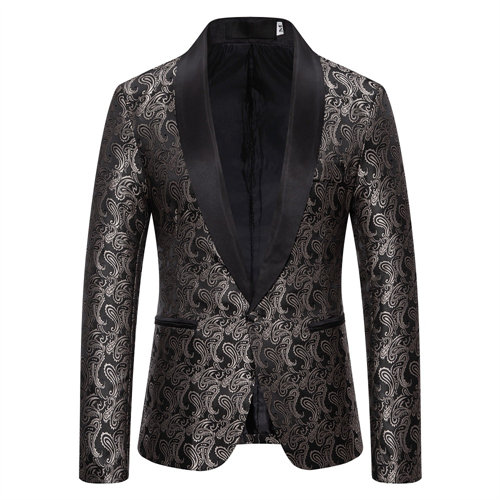 Blazer rojo con flores de anacardo para hombre, chaqueta de vestido de de boda, chaquetas de marcas blancas, azules y negras, S M L XL XXL: XXL / Oro