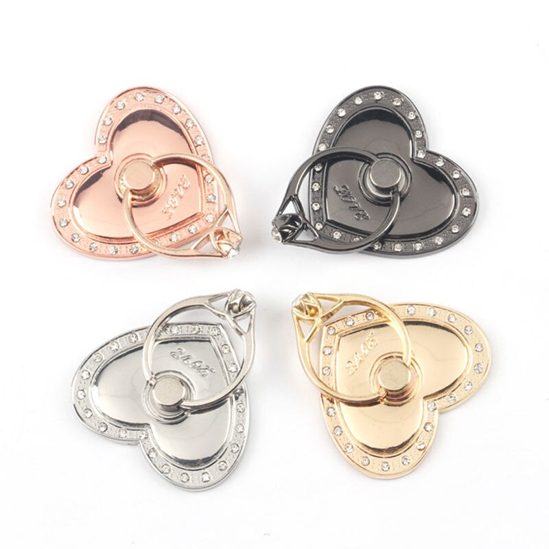 Big Love Phone Holder Full Metal Ring Buckle Diamond Phone Stand 360 Degree Mobile Phone Stand Holder