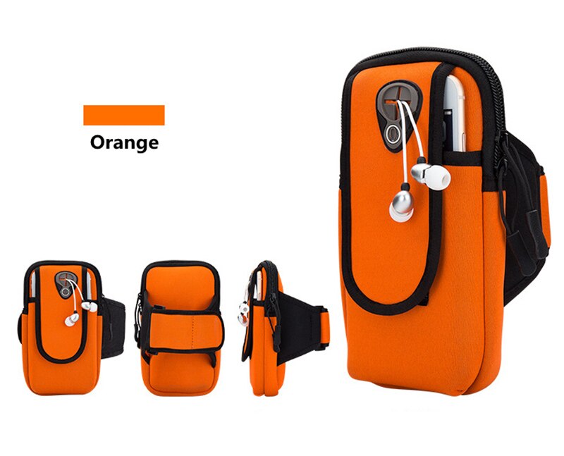 Sports Running Armband Bag Case Cover Running armband Universal Arm Band Pouch mobile phone Holder Outdoor Sport Phone Arm pouch: orange