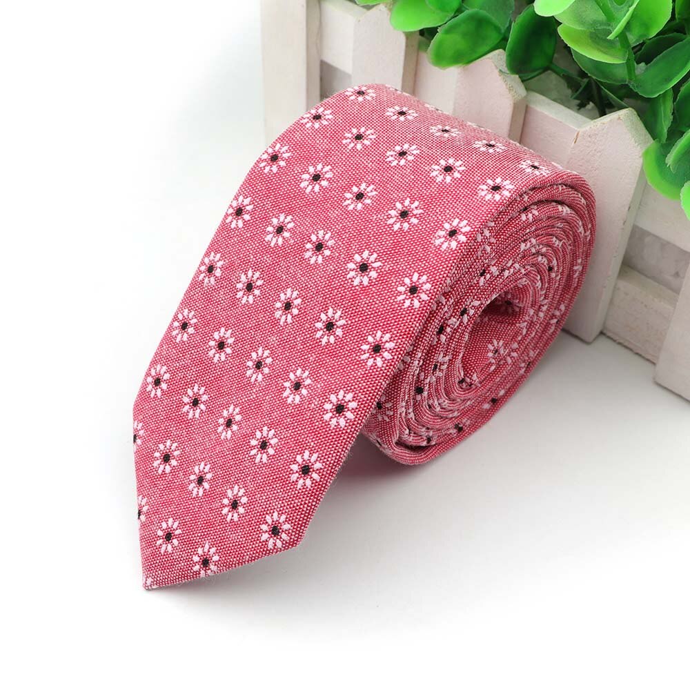 Katoen Bloemen Tie Mens 6 Cm Smalle Stropdas Paisley Plaid Bloem Voor Wedding Party Casual Accessoires: 15