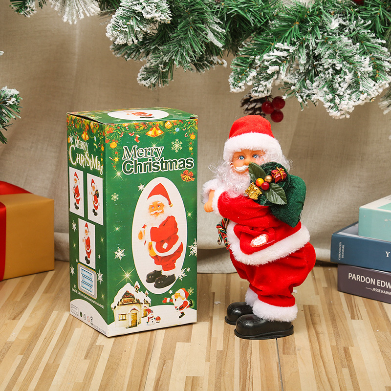 Weihnachten Baum Dekoration Santa Claus Elektrische Leiter Klettern Spielzeug Elch Musik Spielzeug Für freundlicher Party Weihnachten Frohes Neues Jahr: Twist A