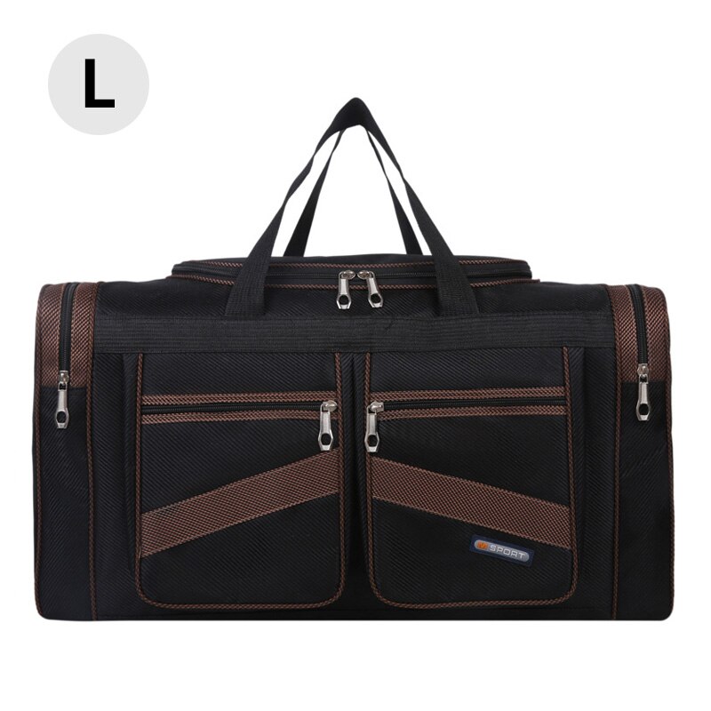 Bolso de viaje plegable para hombre y mujer, bolsa de mano grande, impermeable, para el hombro, para fin de semana, XA509F: Brown L