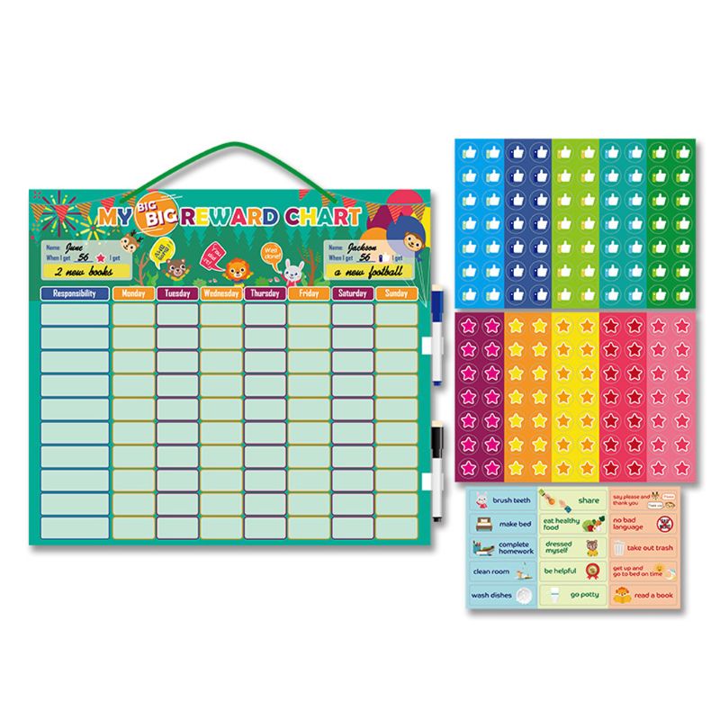 Magnetisk belønning adfærd pligter diagram bord pædagogisk tabel kalender børn legetøj
