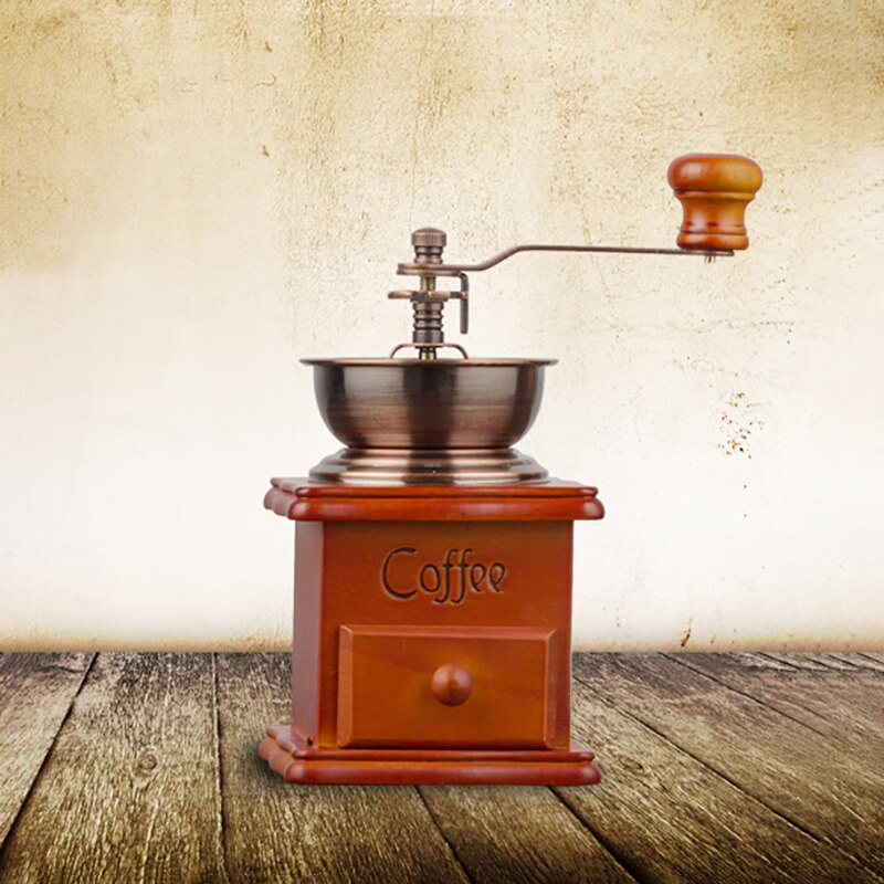 Retro Hand-Cranking Coffee Bean Grinder Vintage Manual Flour Mill Hand-Grinding Machine