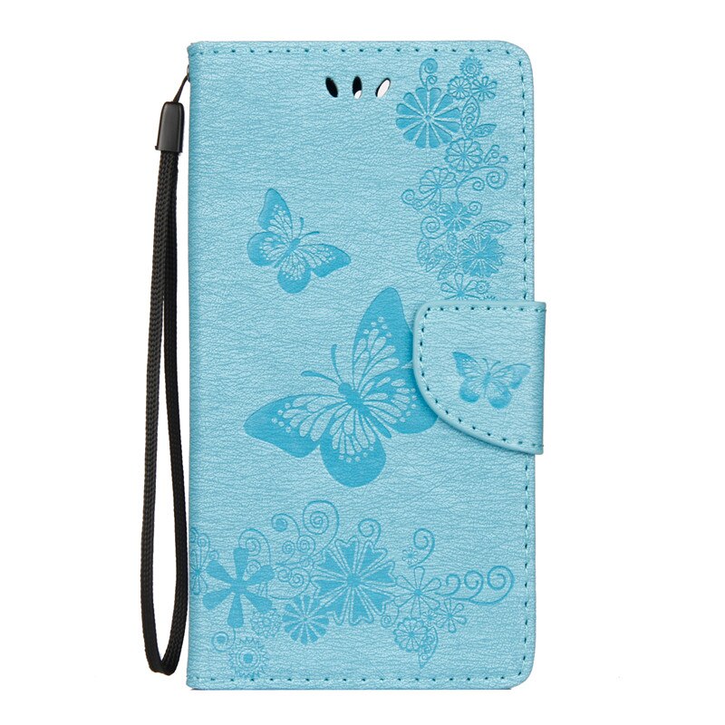 per Samsung galassia A02S custodia SM-A025 etui per Samsung A02S A02 S A 02 S portafoglio Flip coperchio Galaxya02s retrò farfalla pelle Capa: Cielo Blu