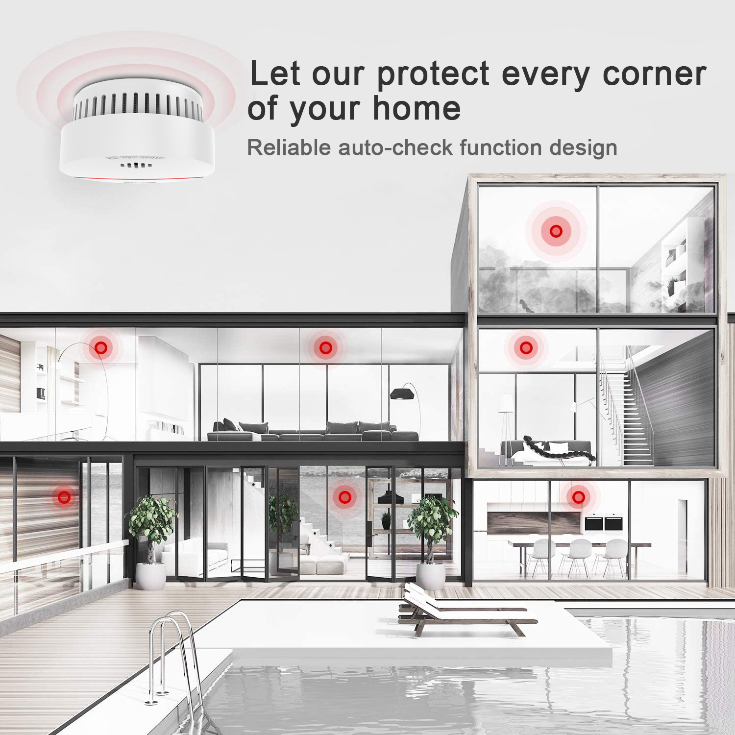 10Y Independent Smoke Detector Sensor Fire Detector Home Security System Firefighters Tuya WIFI Smoke Alarm Fire Protection
