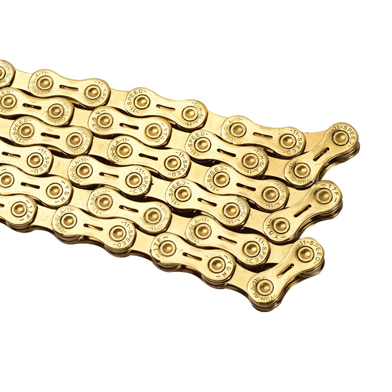 YBN-cadena de 11 velocidades para bicicleta de montaña, 116L, para Shimamo SRAM Campagnolo, cadena hueca dorada para bicicleta