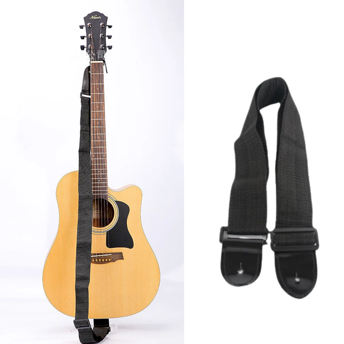 Gitaarband Zwart Verstelbare Nylon Gitaarriemen voor Ukelele Bas Akoestische Elektrische Gitaar Accessoires