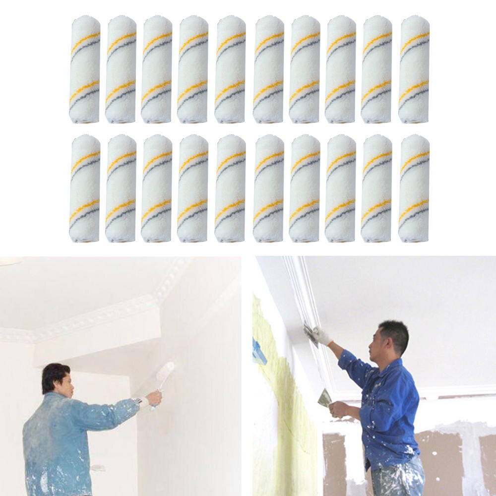 20pz 4 pollici mestiere Vernice Rulli di Gomma Piuma Decorativo Angolo Pennello Rullo di Spugna Rullo di Vernice Maniche Decorazione Pittura impostato di Utensili