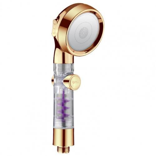 3 Mode Turbo Shower Head Adjustable Jetting Rainfall Pressurized Shower Head High Pressure Water Saving Showerhead for Bathroom: Luxury Gold
