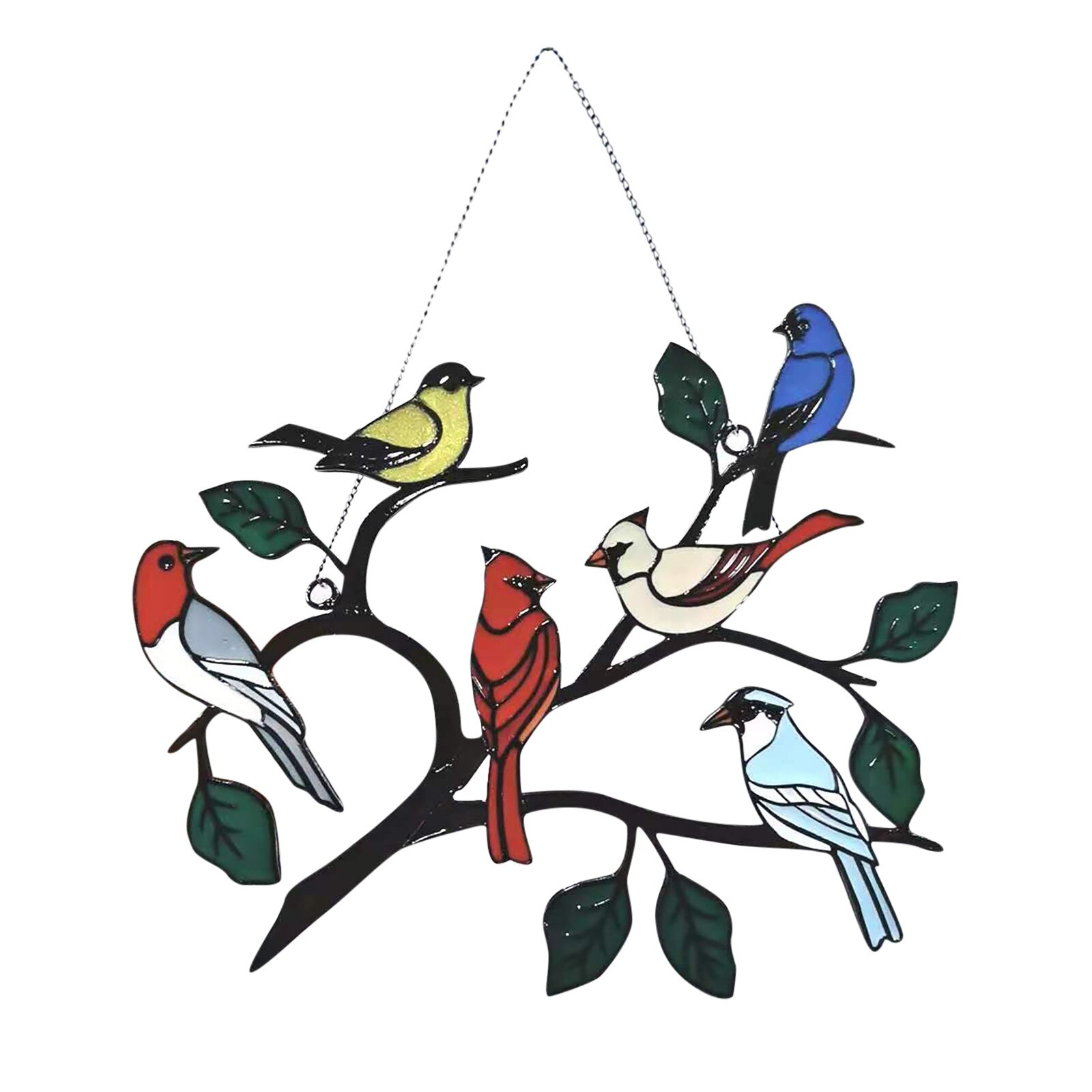 Stained Bird Glass Window Hangings Acrylic Wall Hanging Birds Decor Room Accessories Scandinavian Decor Mothers Day