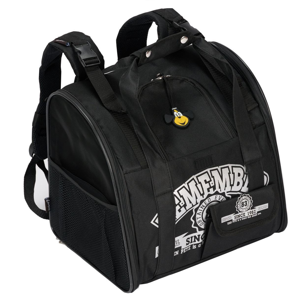 Kot plecak dla psa przewoźnik samochodowy torba podsiodłowa komfort transportu podwójne ramię podróży plecak na zwierzę: czarny srebro