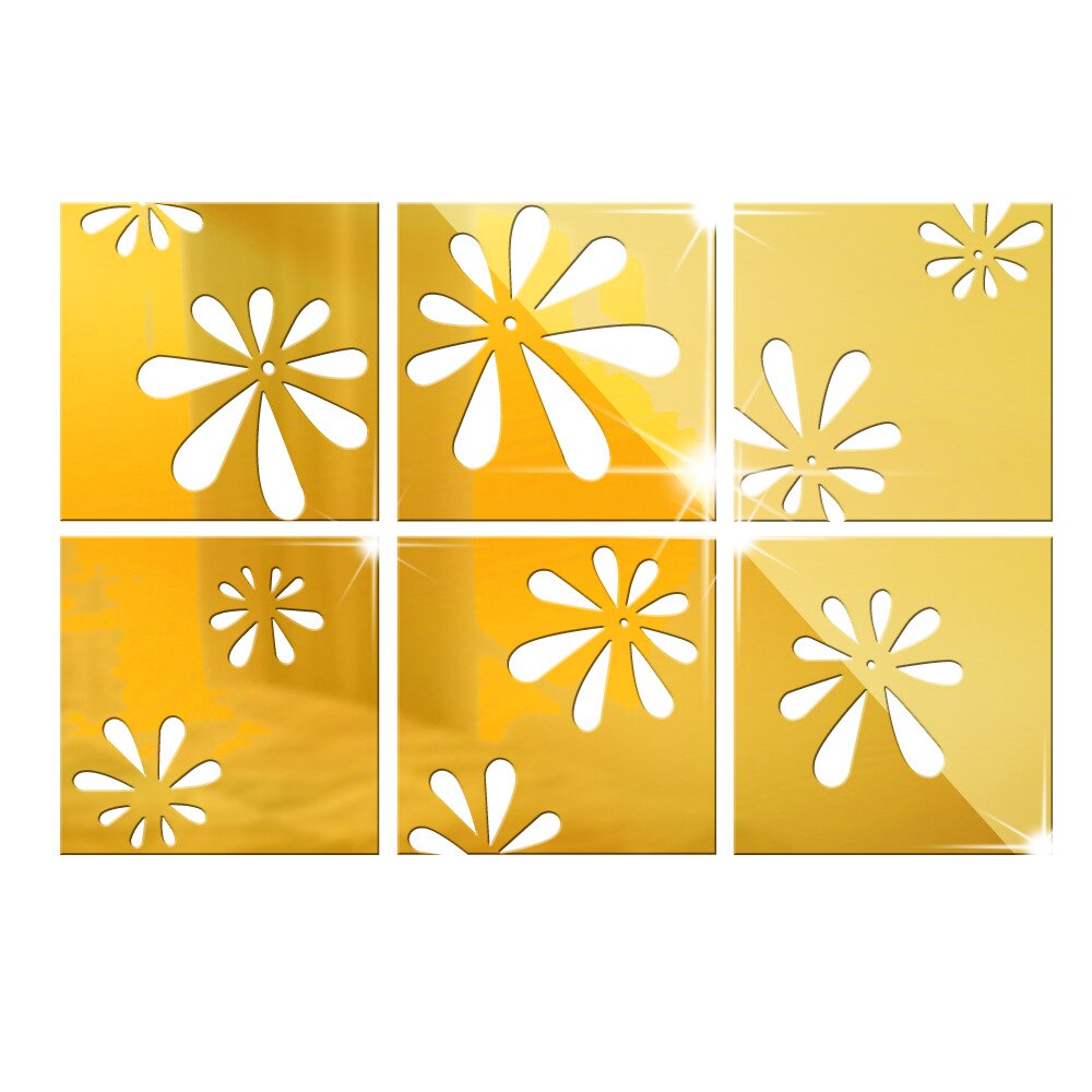 Funlife Spiegelwand Sticker Acryl Sticker Stereo Tv 3D Kleine Bloem Spiegel Sticker MS361248