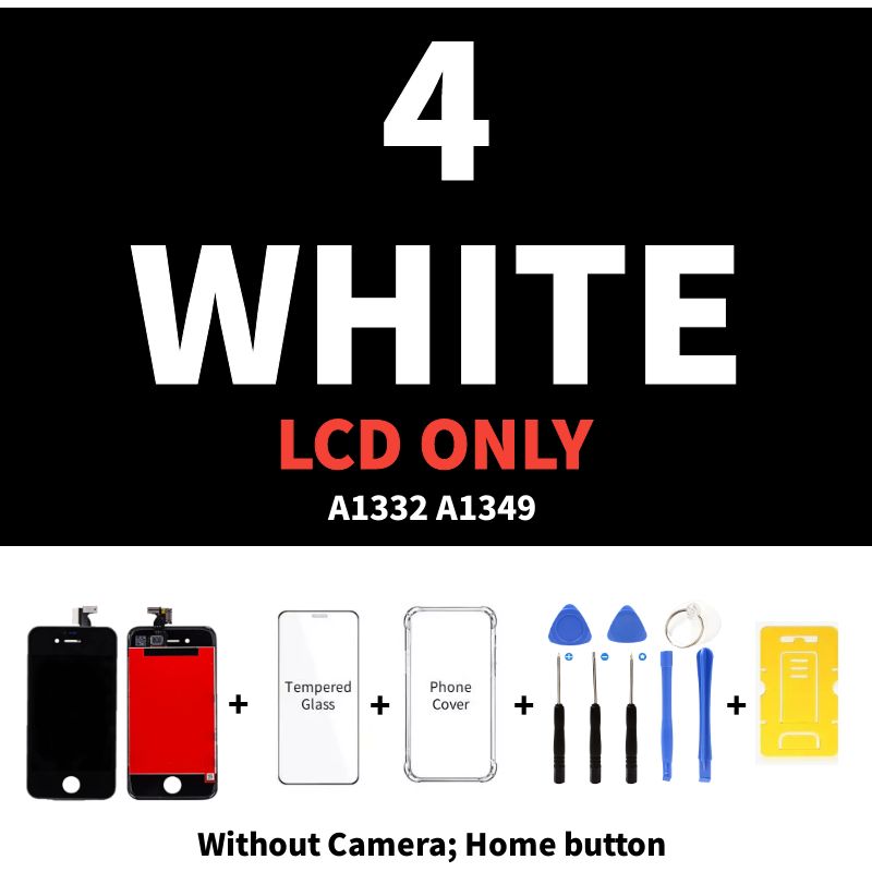 No.1 Lcd Display Voor Iphone 4 4S 5S 6 6 4s Lcd-scherm Touch Digitizer Vergadering Voor Glas vervanging Zwart Wit Scherm Reparatie: Rood