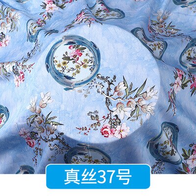 Chinese Zijde Stof Door De Meter Pure Zijde Katoen Hoogwaardige Voor Jurk Bloemen Rok Cheongsam Flower Gedrukt Zachte brocade Naaien: Silk 37