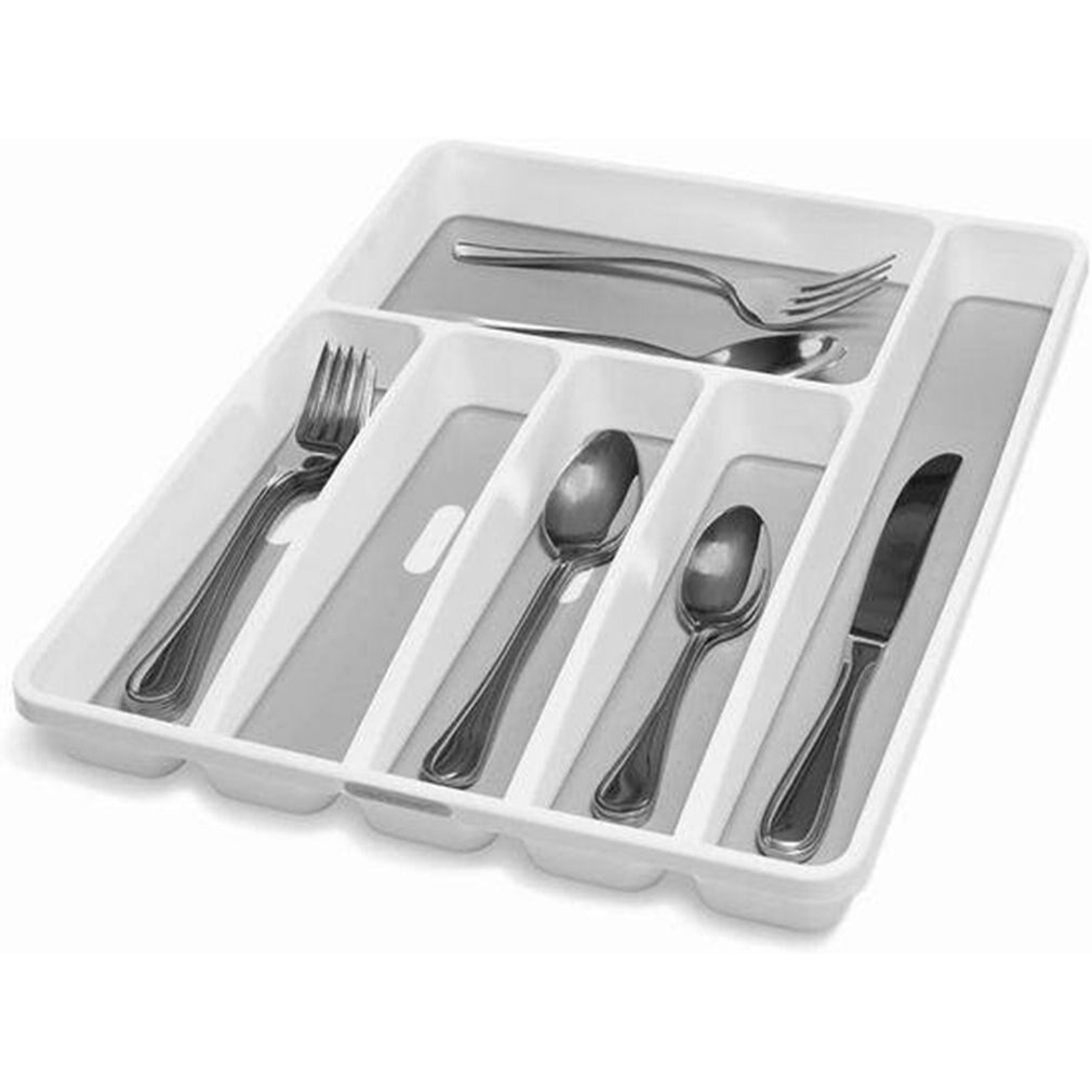 Kitchen Cutlery Tray Drawer Organizer Silverware Utensil Storage Cutlery Tray 5/6 Sections Divider Kitchen Drawer