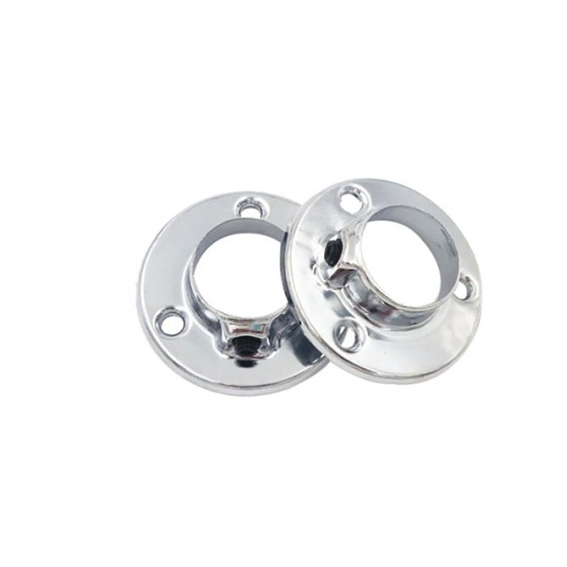 2PCS/Lot Closet Pole Sockets 16mm, 19mm, 25mm, Iron Wardrobe Bracket Flange Rod Holder Closet Rod End Support, Round Shape