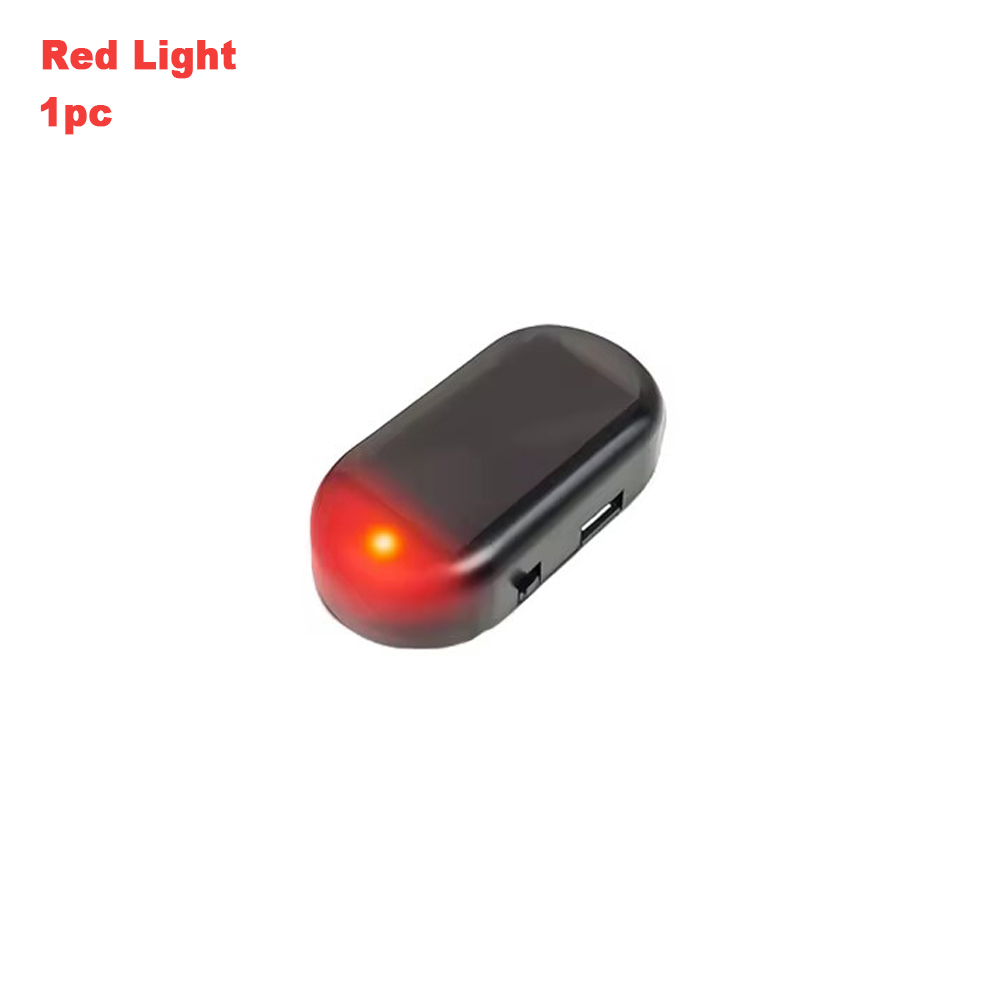 Fausse lumière de sécurité pour voiture à énergie solaire, simulation d'alarme factice, avertissement sans fil, lampe d'avertissement antivol, Imitation clignotante LED: Bleu