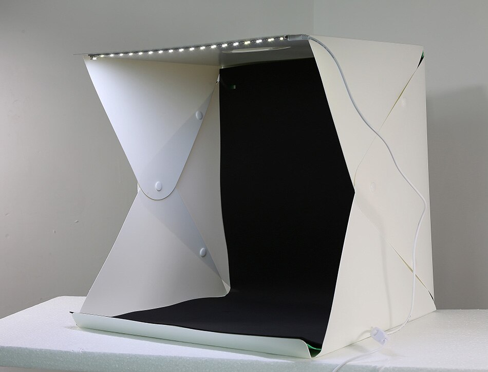 Boîte souple Diffuse de Studio pliant portatif avec la boîte de Studio de Photo de fond de photographie blanche noire de lumière LED: Button Medium size