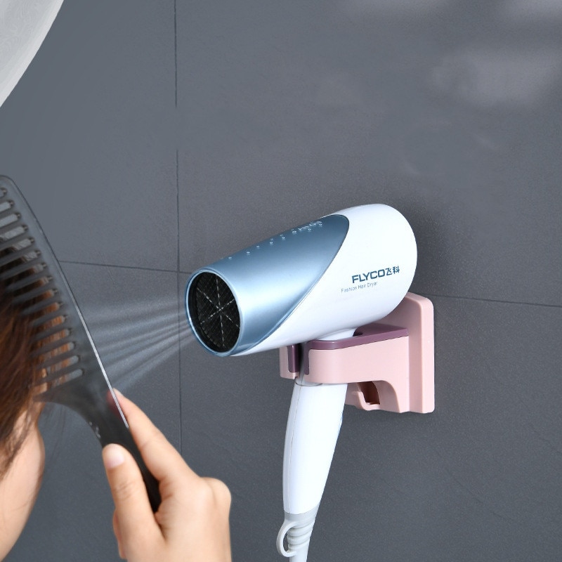 Soporte de secador de pelo manos libres soporte de secador de pelo soporte de pared ventosa de montaje soporte de almacenamiento colgador organizador de baño