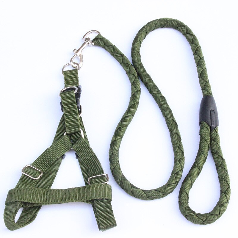 Hondenriem met 4 strengen, grote hondenriem, halsband, hondenketting, borstriem