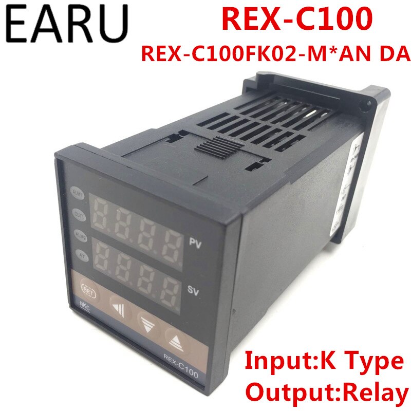 RKC REX-C100 REX-C100FK02-M*AN DA Digital PID Temperature Control Controller Thermostat Relay Output K Type Input AC110-240V