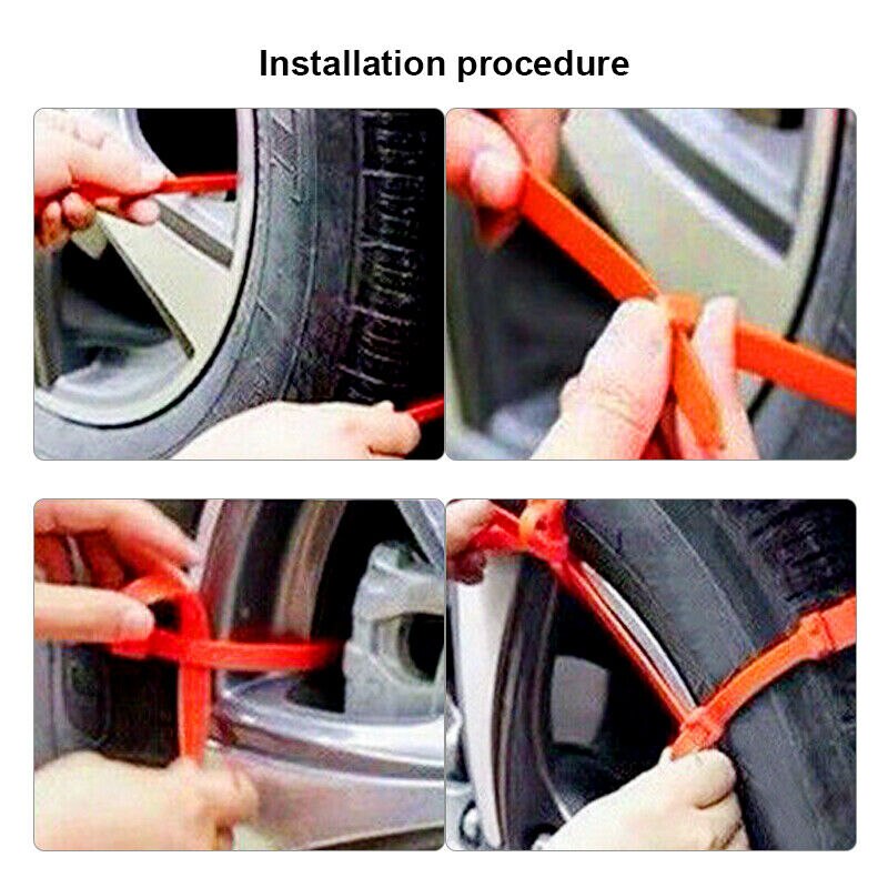Cadenas antideslizantes para neumáticos de nieve, 10 Uds., bridas para ruedas de coche y camión, 22 pulgadas, piezas de accesorios