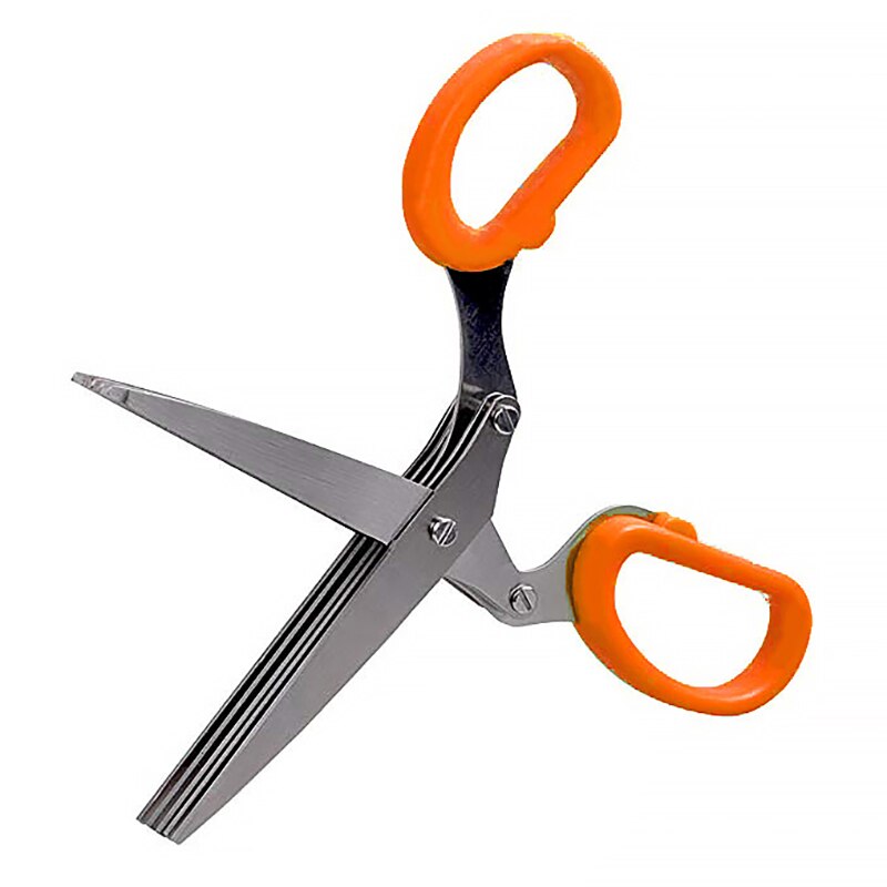 Stainless Steel Vegetable Scissors 5 Blades Scallion Scissors Herb Onion Cutter Shredder Vegetable Cutter Knives Kitchen Gadgets