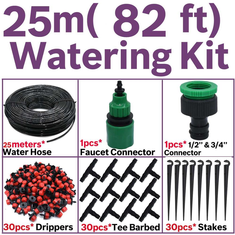 KESLA Garden Micro Drip Irrgation Watering Kits Timer Controller Automatic Misting Cooling Sprinkler System Flowers Greenhouse: KSL01-019-25M