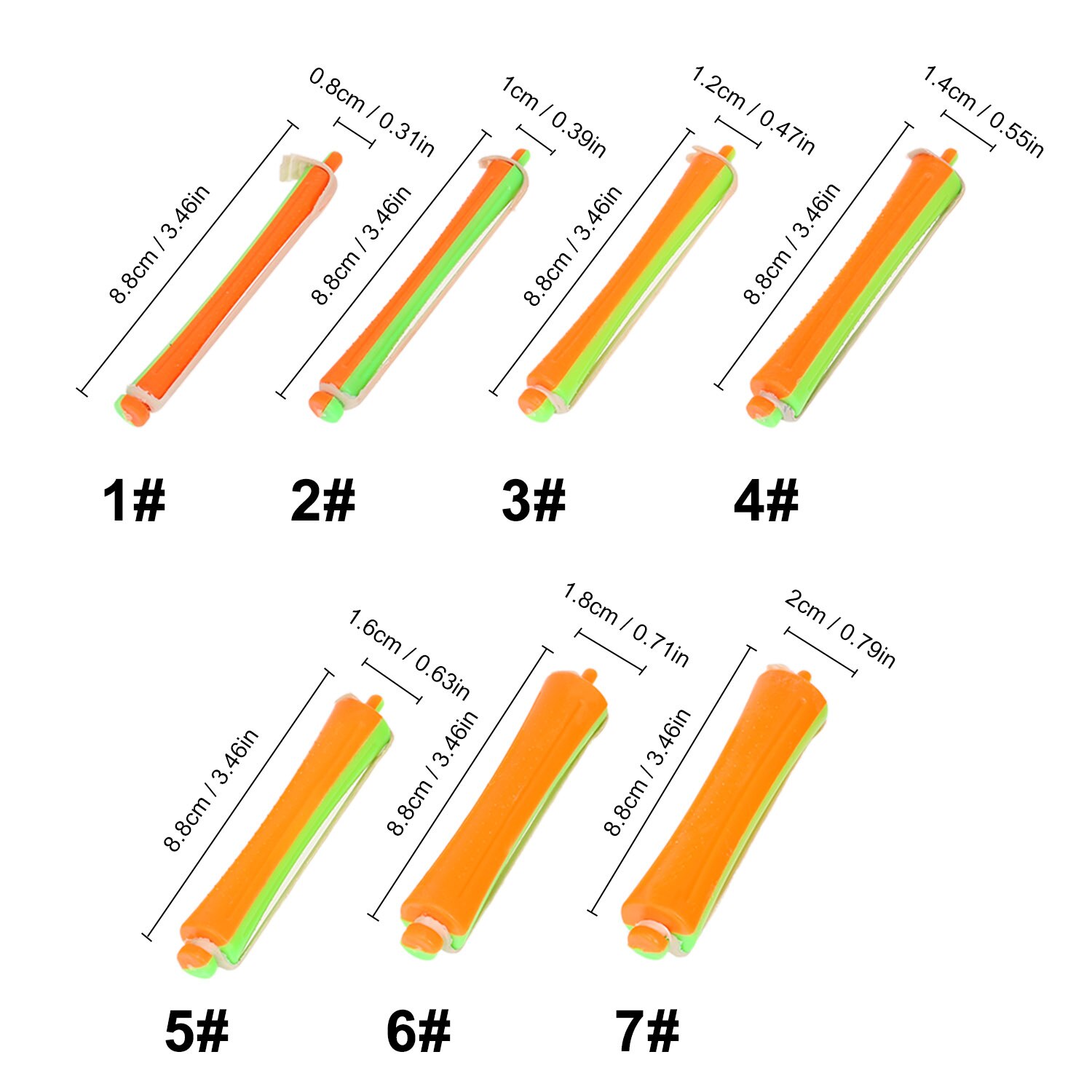 70 Pieces Perm Rods Hair Rollers with Perm Rod Bands Cold Rods Assorted Sizes Perming Curler DIY Hair Styling Beauty Tools