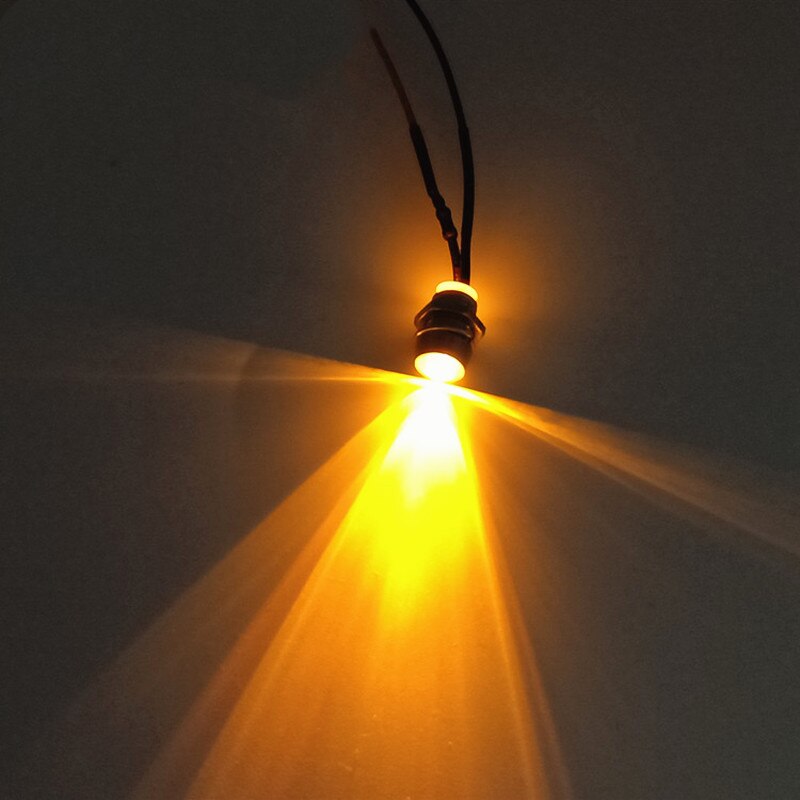 Indicator Light Metal LED Panel Warning Light Red Yellow Blue Green 12V 24V 6V Flat Head for Machine Car Waterproof Signal Lamp: Yellow