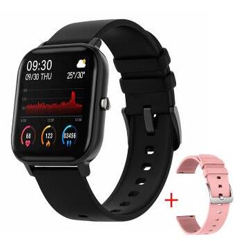 P8 Smart Watch Android Heart rate Blood Pressure Smartwatch Fitness Bracelet Sport Watches Men Women for IOS xiaomi huawei: black pink silicone