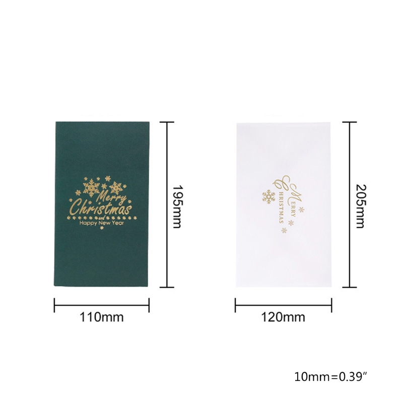 3D Pop-up Christmas Card Tree Handmade Card With Christmas And Year Envelope Festive Party Supplies