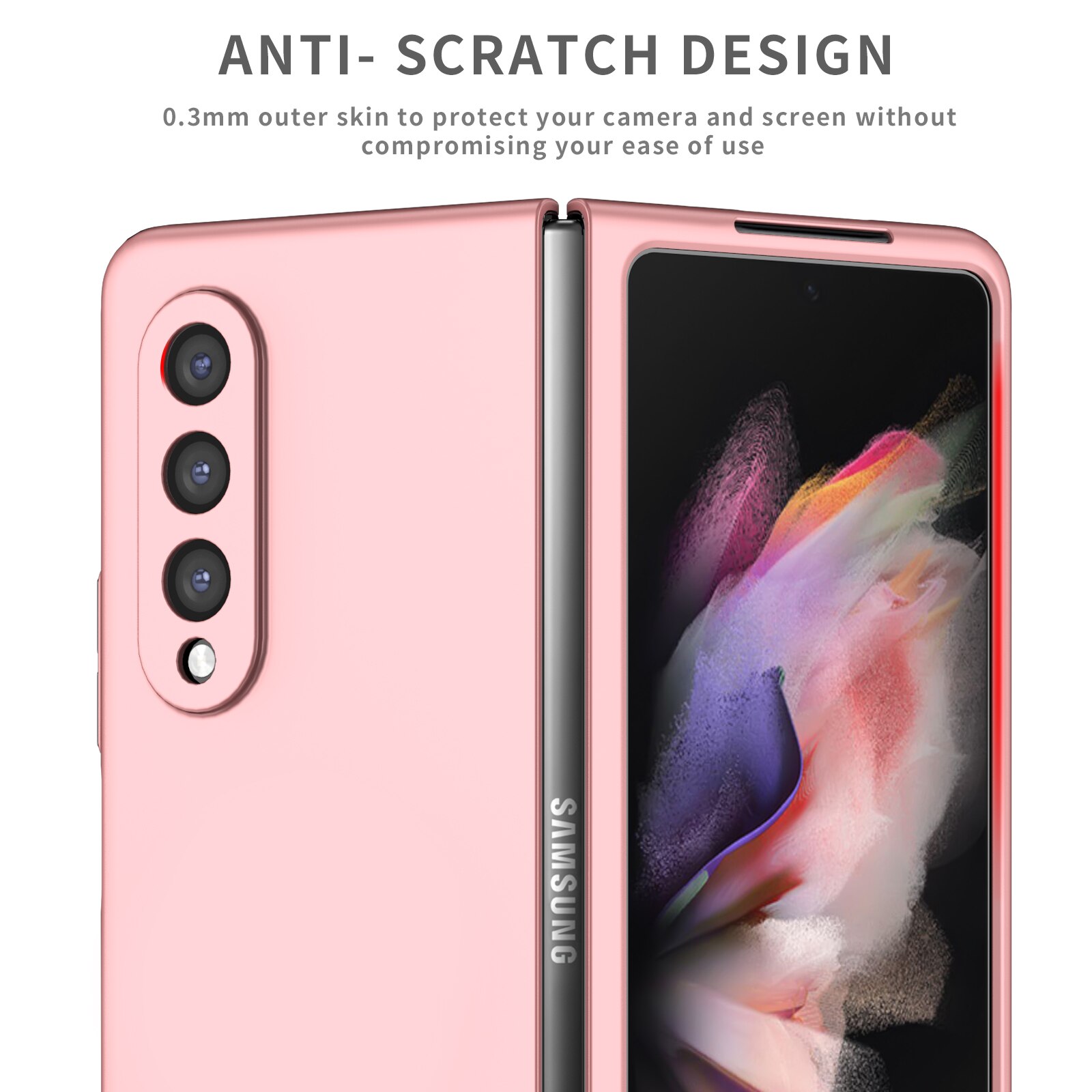 Protection Folding PC Case for Samsung Galaxy Z Fold 3 5G Fold3 Fold2 Fold 2 Non-Fingerprint Cell Phone Cases Cover