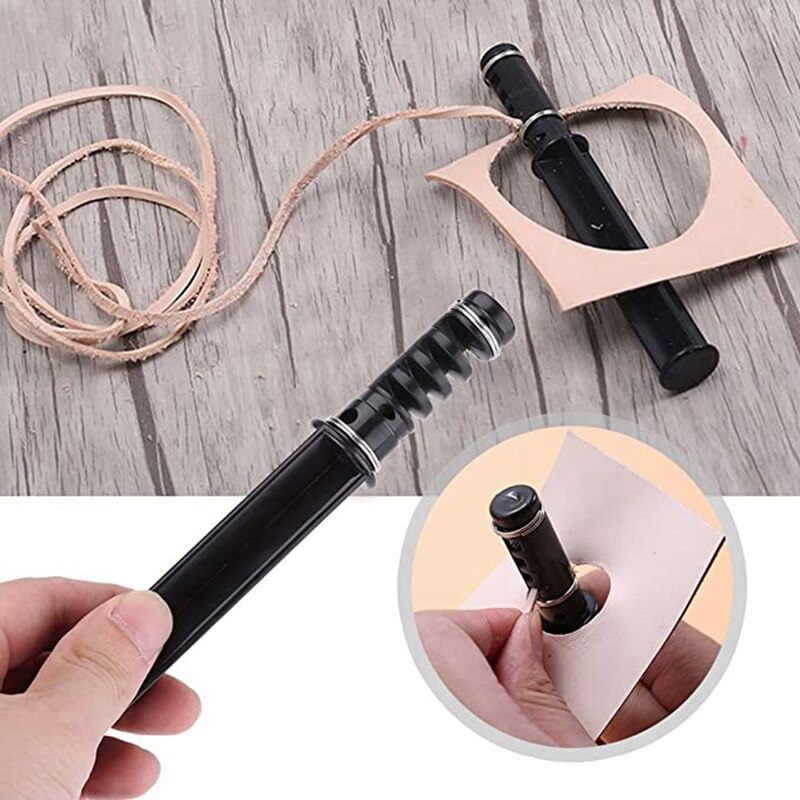 Leather Lace Maker Leather Craft Cutting DIY Swivel Leather Strip Hand Cutter Craft Tools with 3 Blade