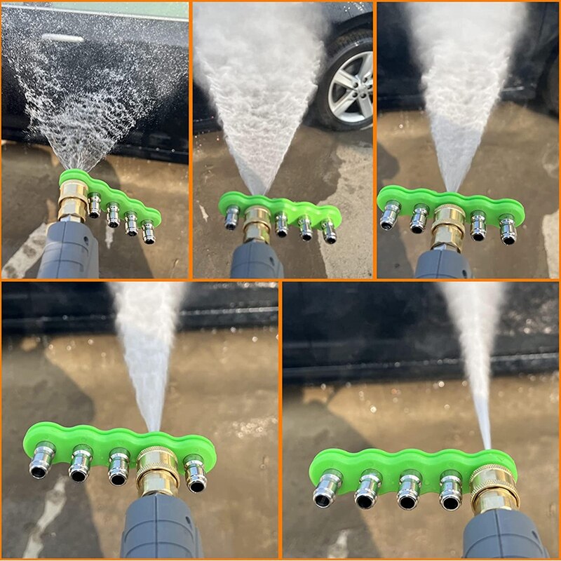 JRod Pressure Washer Nozzle, Power Washer Nozzle Tips 1/4 Inch Quick Connector, 5 Way J-Rod High Pressure Nozzle