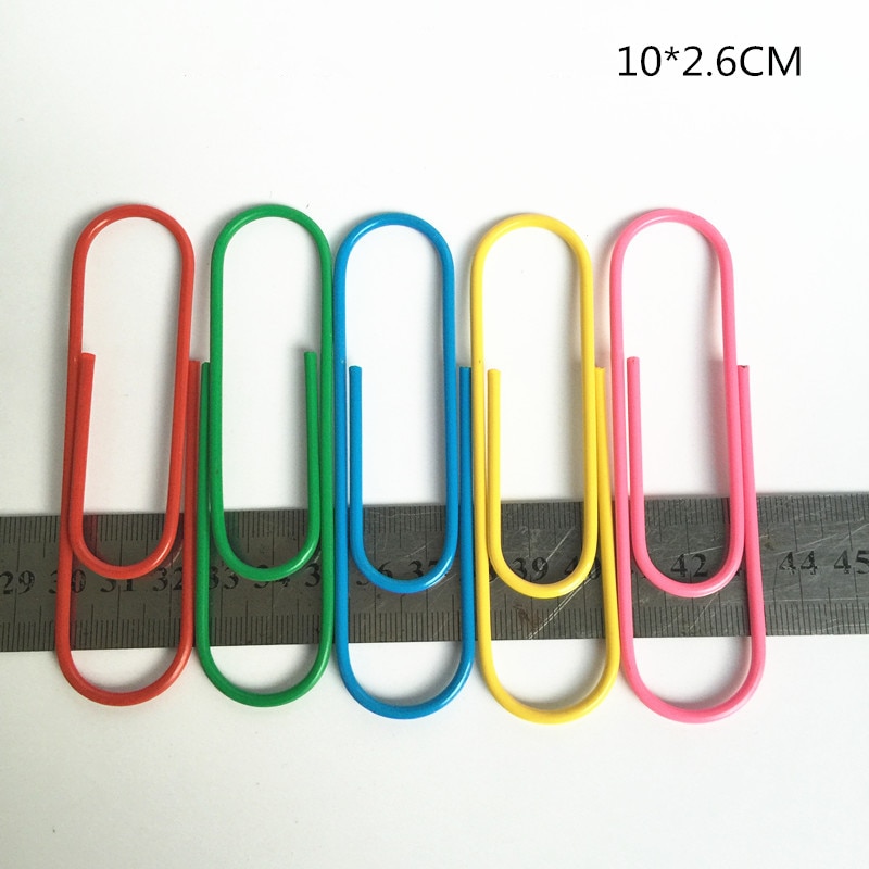 Clip de papel grande de color de 100mm, clip de papel recubierto de metal
