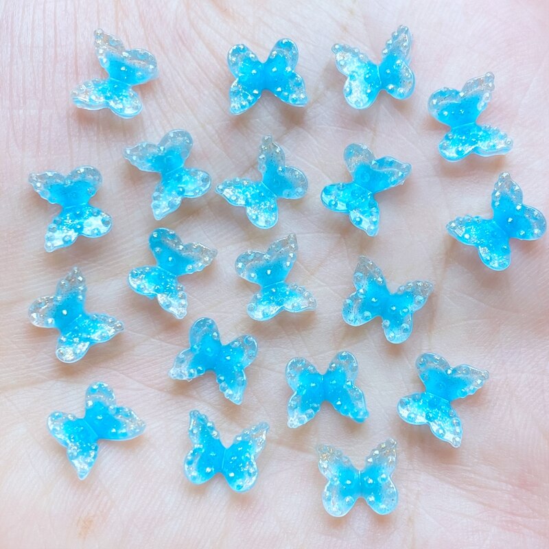 60Pcs Cute Mixed Mini 3D Butterfly Flat Back Resin Cabochons Scrapbooking DIY Jewelry Craft Decoration Accessorie K34: J