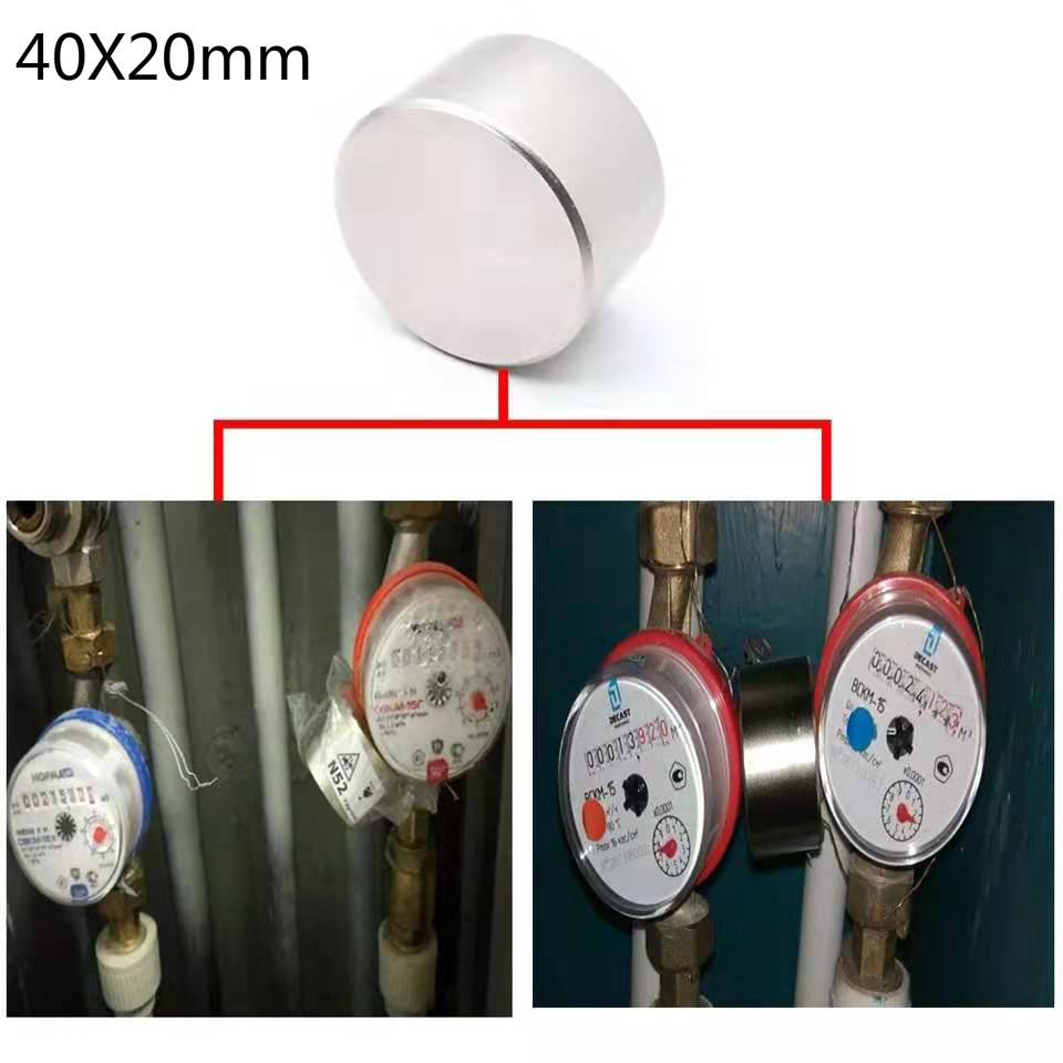 D40X20mm Neodymium Magnet Iman Strong Powerful Round Magnets Rare Earth Imanes Strongest Magnetic Slow Down Water Gas Meter