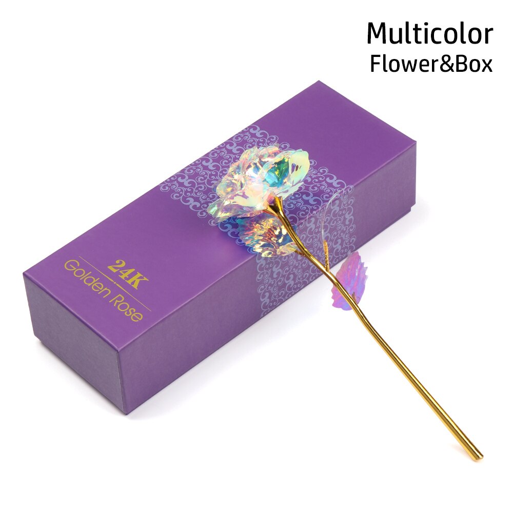 1Set Mini Crystal Rose Artificial Flower Rose Craft Table Decor Valentine's Day Year Wedding Favors And Souvenirs: multicolor