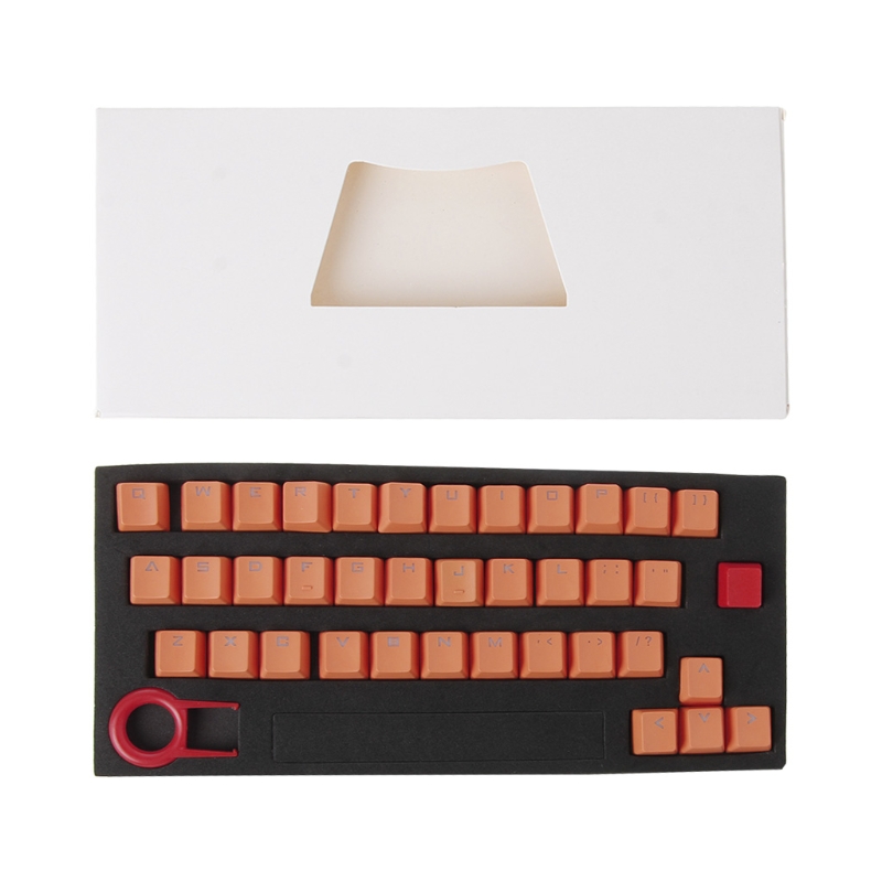 PBT 37 Toetsen Double shot Translucidus Backlit Keycaps voor Mechanische Toetsenbord: Oranje