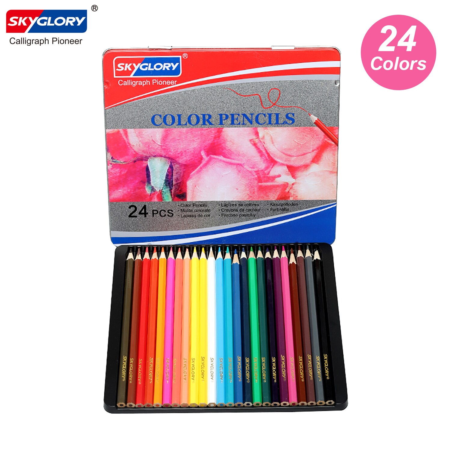 Caixa de estanho 12/72 lápis coloridos conjunto pre-aguçado óleo cor lápis arte suprimentos para crianças estudantes artistas desenho desenho desenho esboço: 24pcs