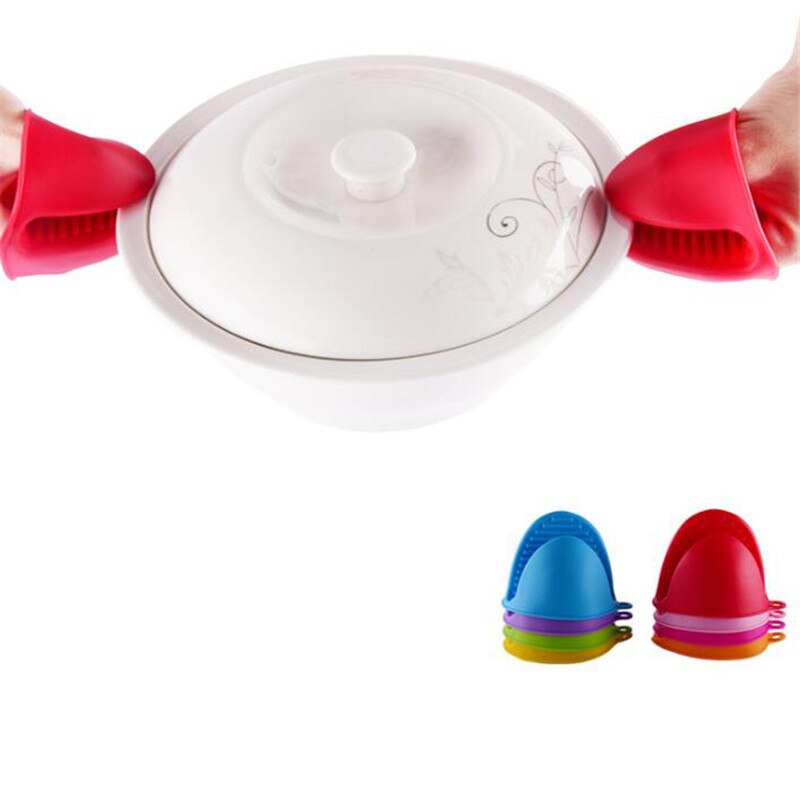 Guantes de silicona de 4 colores para cocinar, para el horno, con aislamiento térmico, antideslizantes, para microondas, soporte para olla, utensilios de cocina