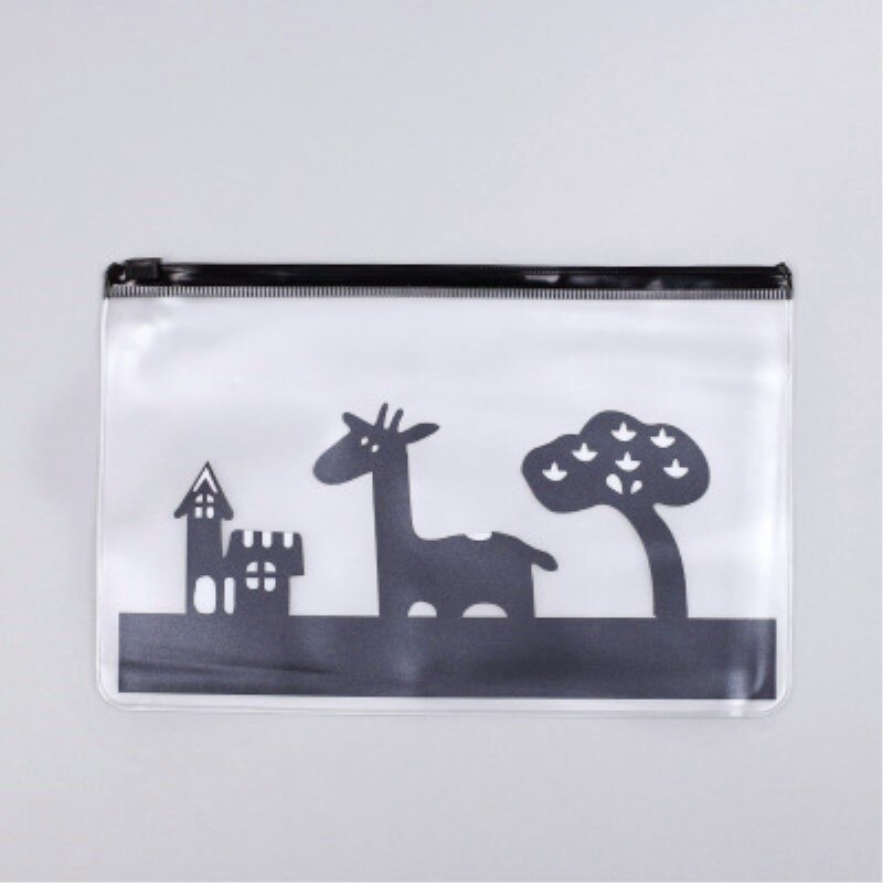 Neue 20,4 cm X 13,5 cm transparent Wasserdichte PVC Kosmetik Tasche Reisetasche Wimpern Stift Kulturbeutel Bausätze Tasche fallen handtasche: T074Giraffe