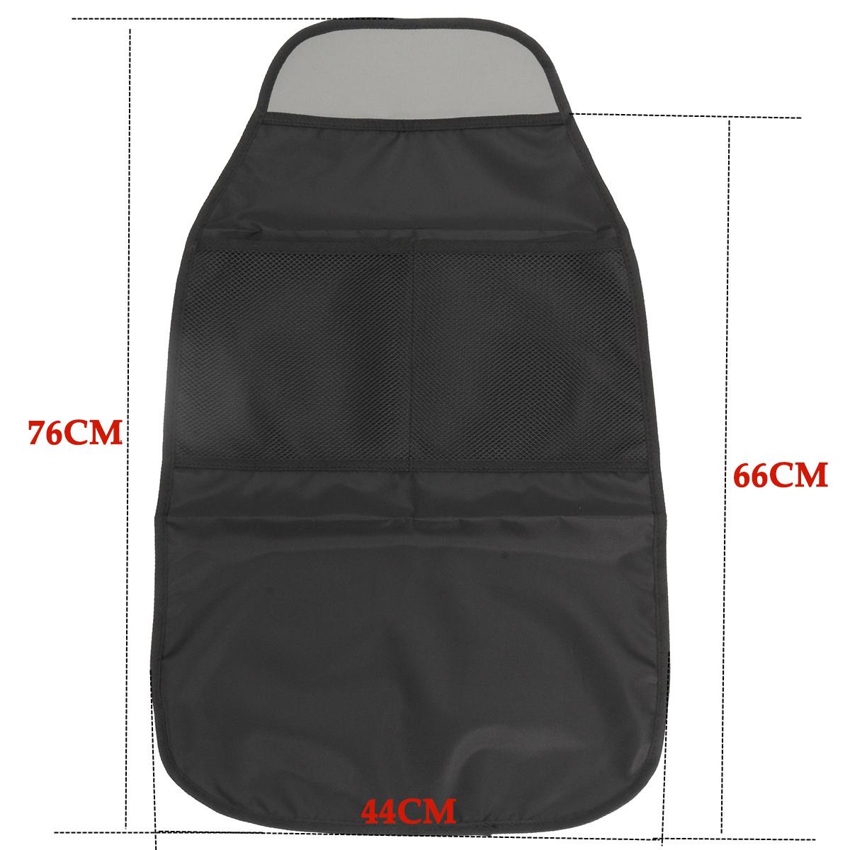 2x Car Back Seat Kick Mat w/ Storage Bag Back Protector Cover Keep Clean Scuff Dirt Protect Black Anti Kid Children Kick Pad