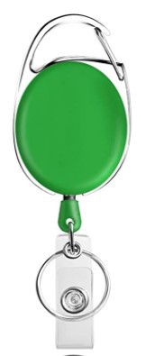 Intrekbare badgehaspelhouders, metalen heavy duty met karabijnhaak riemclip en sleutelhanger voor identiteitskaart naamhouder en sleutelhanger: Black