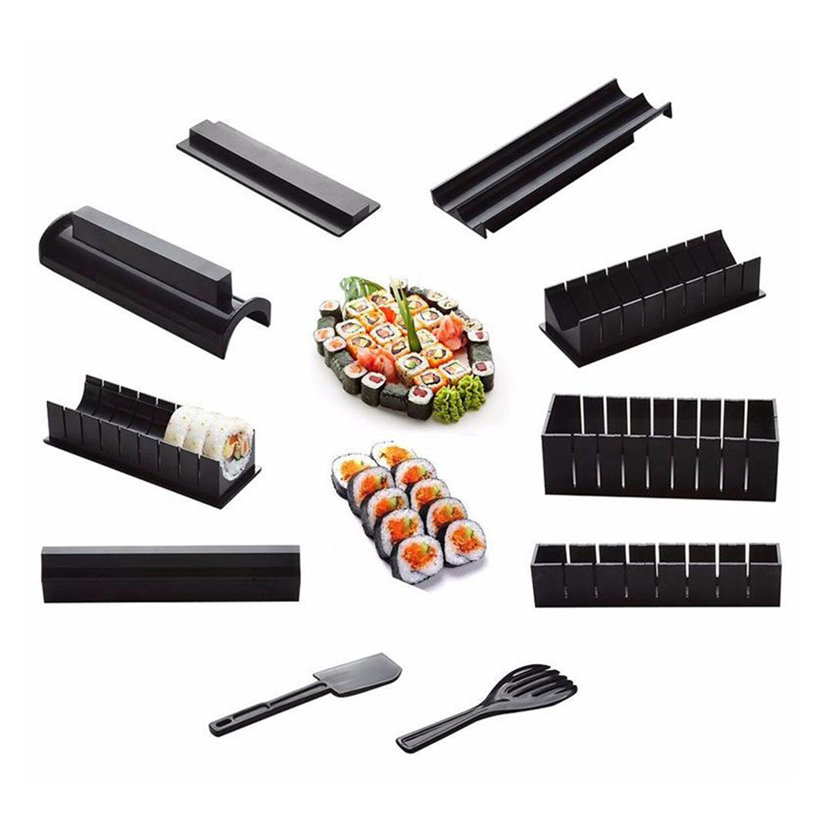 11 Stuks Sushi Maken Kit Voor Beginners, Plastic Sushi Maker Tool Huishouden,