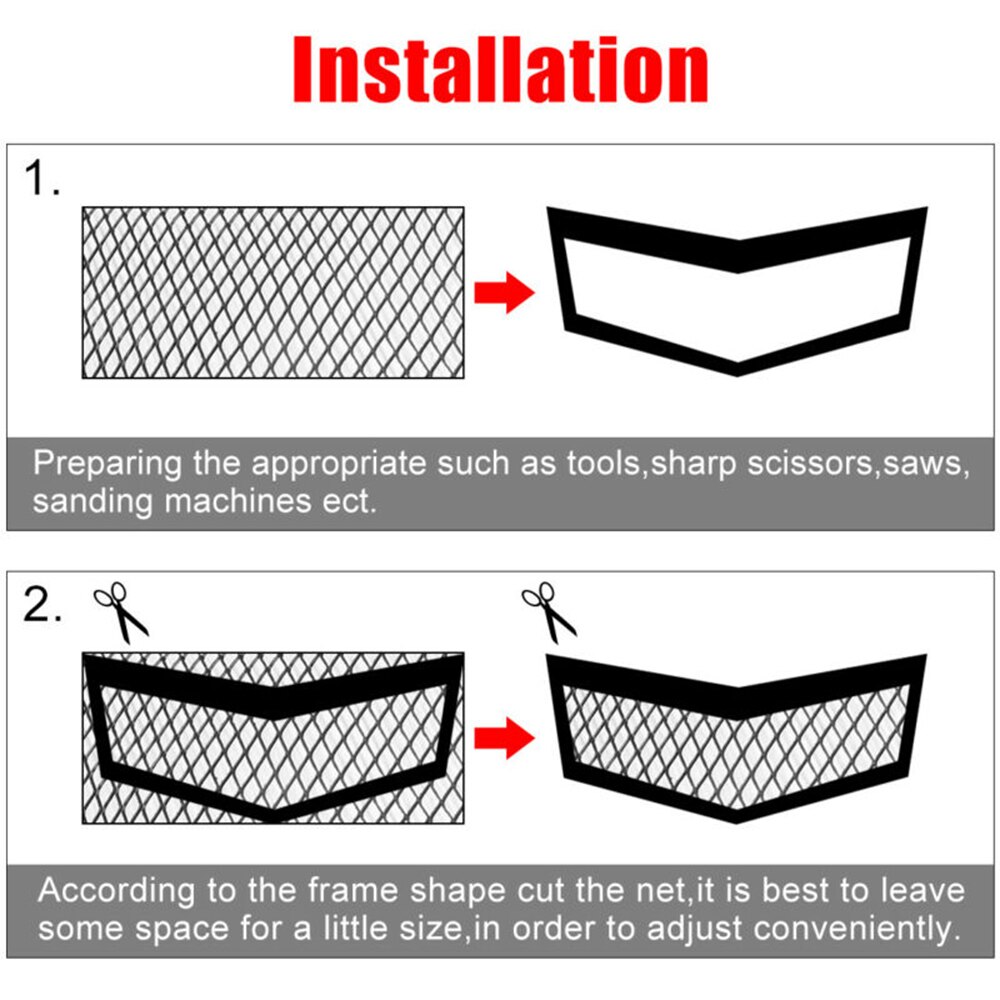 Auto gaasrooster voertuig zwart universeel aluminiumlegering net 40*13 inch ruitvorm