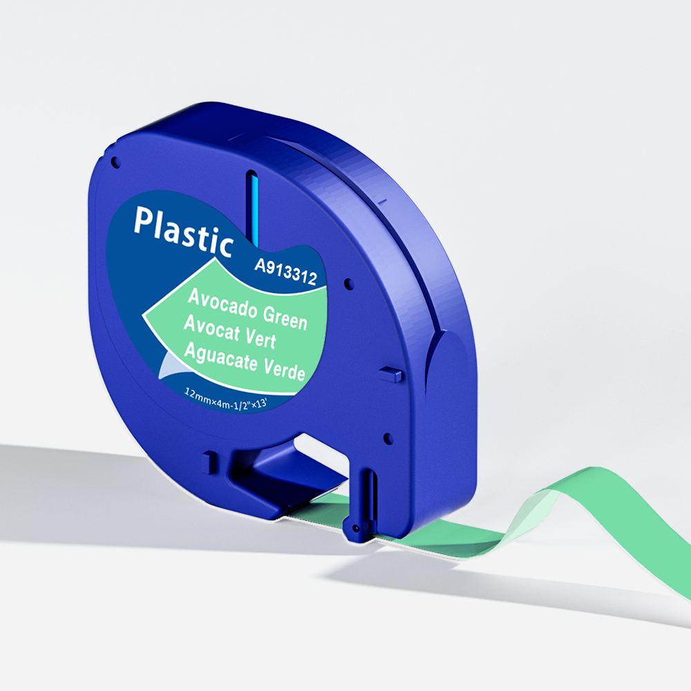 Pour ruban d'étiquettes Letratag 12mm cartouche plastique/papier/tissu noir sur blanc 91201 pour Dymo LetraTag LT-100H étiqueteuse 200B QX50: Orange