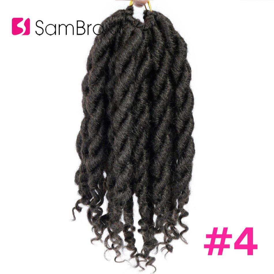 SAMBRAID Goddness Faux Locs Curly Crochet Hair Extensions 12 Inch 100G/pack Synthetic Twist Hair Soft Lock Braids For Women: #4 / 6Pcs/Lot